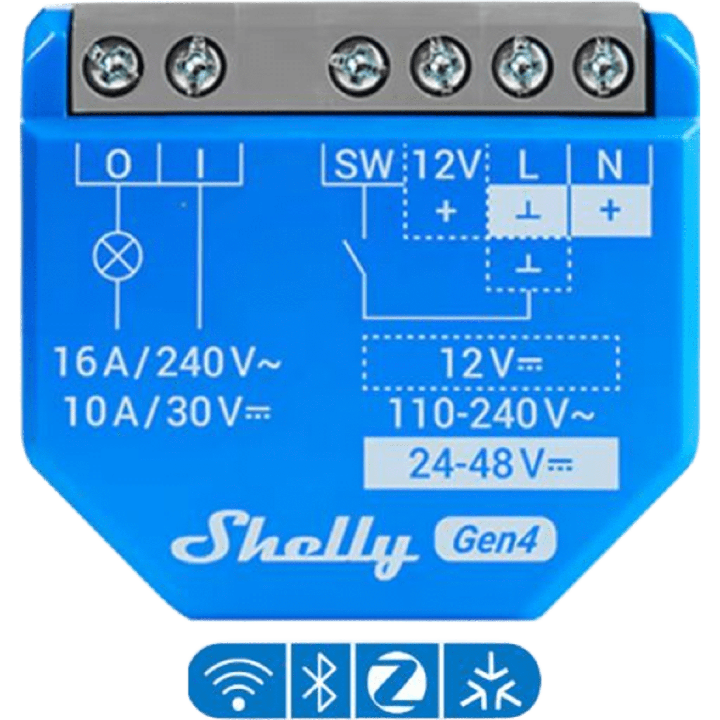 Relevador inalámbrico inteligente 16A, 110-240 V / 1 salida de contacto seco / compatible con asistente de voz Alexa, Google Home / Wifi 2.4