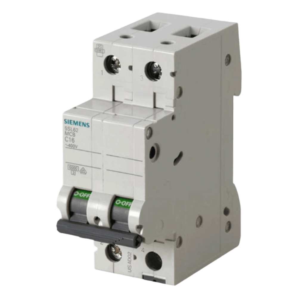 Interruptor Riel Dinn Tipo 5SL6, 2 polos, 20 amp