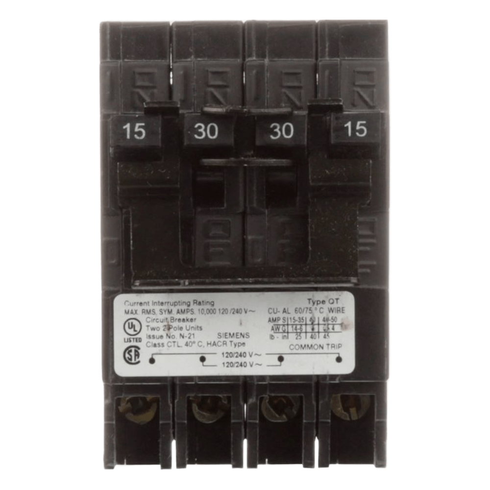 Interruptor automático CUADRUPLEX enchufable SIEMENS Q24020CT2 – 40-20 amp