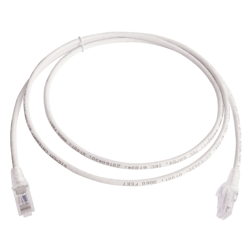 Patch Cord MC6 Modular Cat6 UTP, CM/LS0H, 1.52 Metros (5 Pies), Color Blanco, Versión Bulk (Sin Empaque Individual)