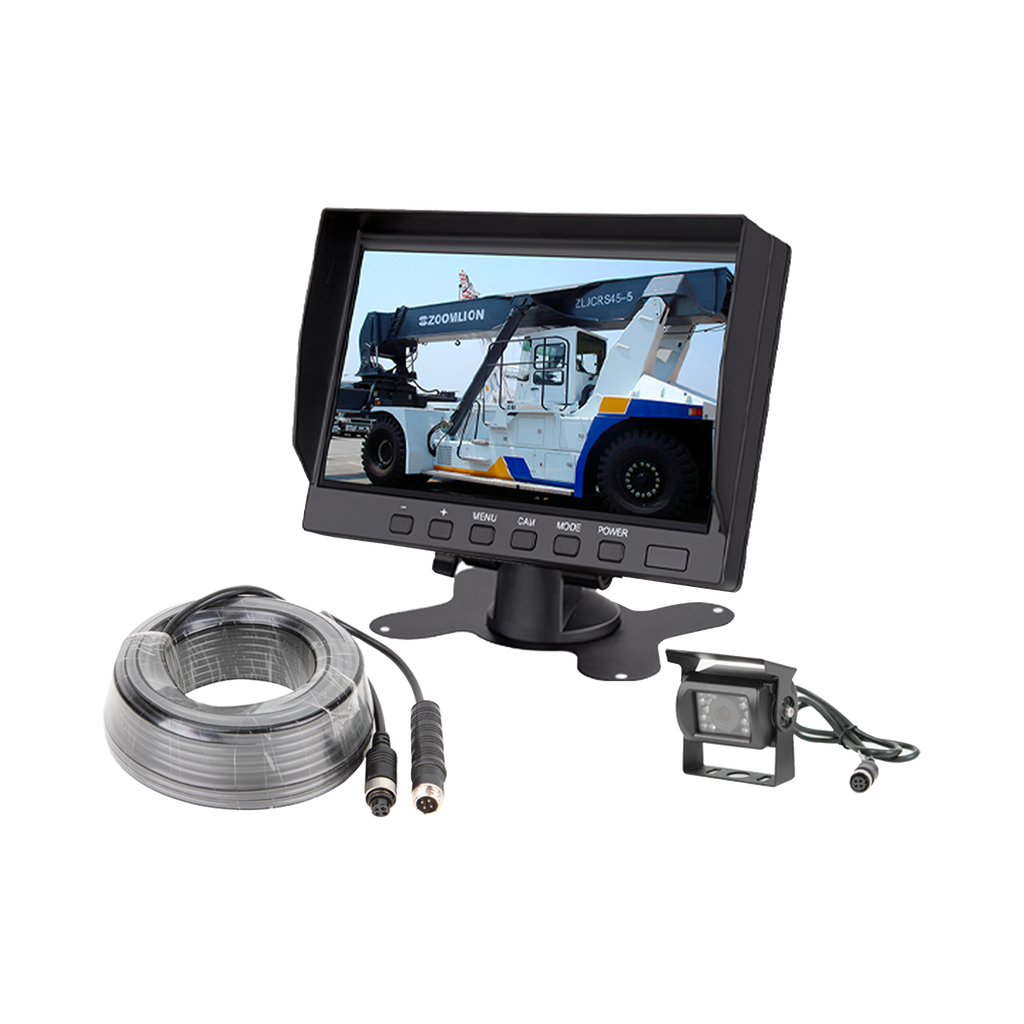 Sistema Profesional de Cámara de Reversa y Monitor Alámbrico para Vehículos de Trabajo y Montacargas - EPCOM EP790J