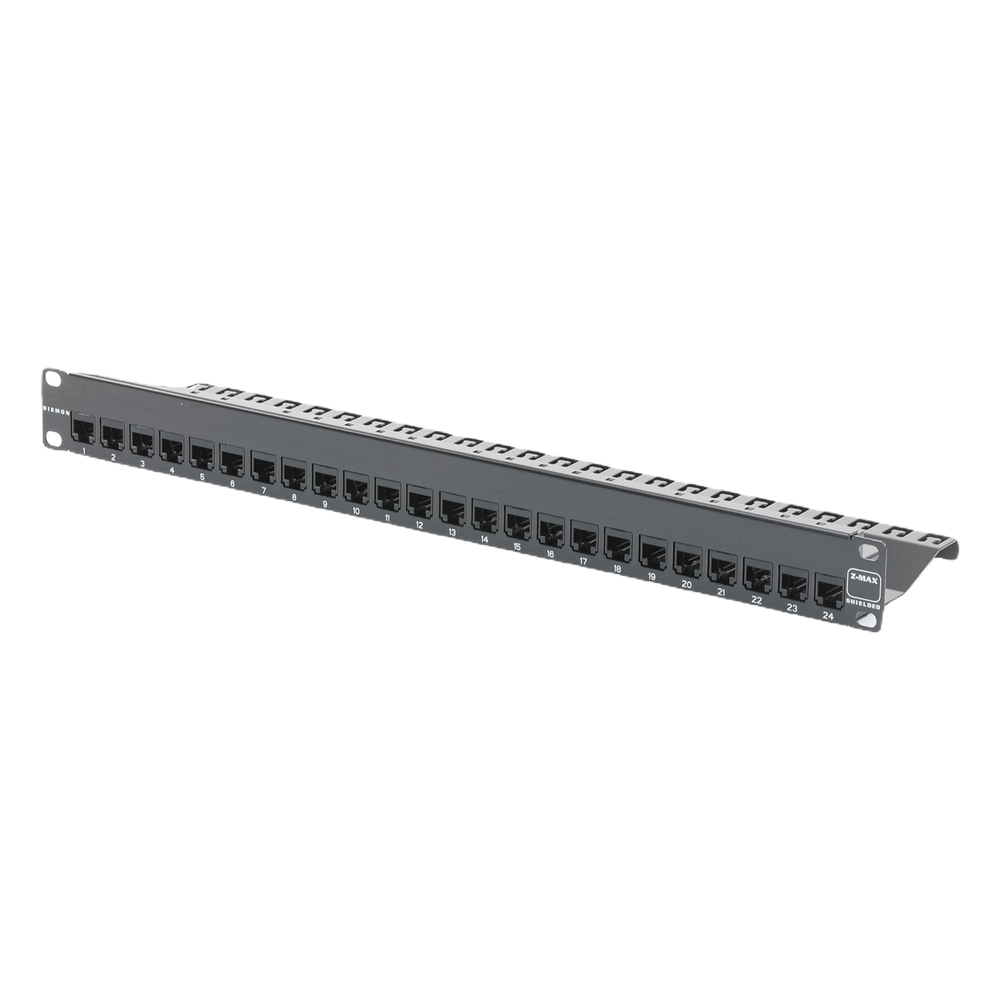 Patch Panel Z-Max, Blindado, de 24 Puertos, Modular (Vacío), Plano, 1UR