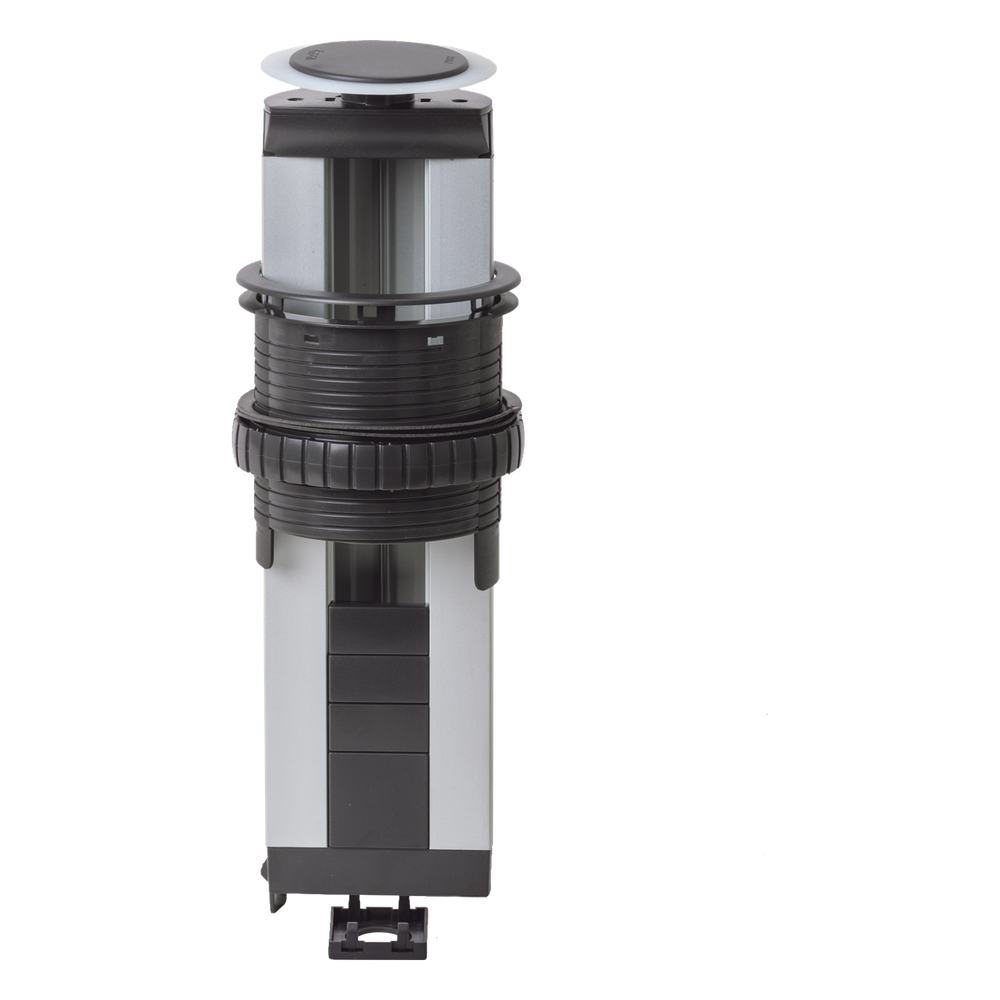 Teleblock Simon K45 para Voz, Datos, Multimedia o Contactos Eléctricos / Capacidad para 5 Módulos K45 / Apertura Automática con Tapa Abatible / Instalación en Mobiliario de Oficina o Comercial / (KTLE205CY)