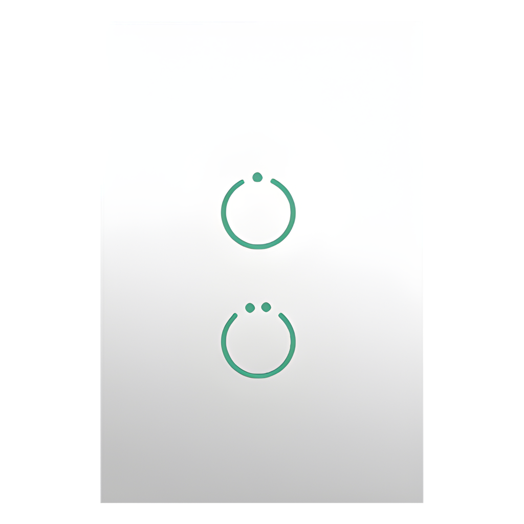(ZWAVE) Interruptor On/Off panel táctil touch inalámbrico Zwave Plus 2 botones. Compatible con Hubitat HC8, Álula M2M, otro