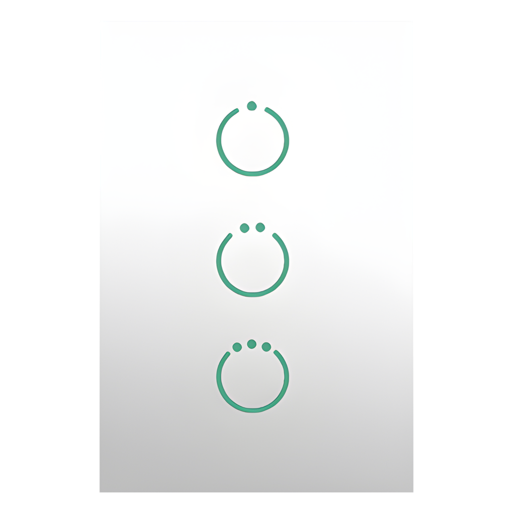 (ZWAVE) Interruptor On/Off panel táctil touch inalámbrico Zwave Plus 3 botones. Compatible con Hubitat HC8, Álula M2M, otro