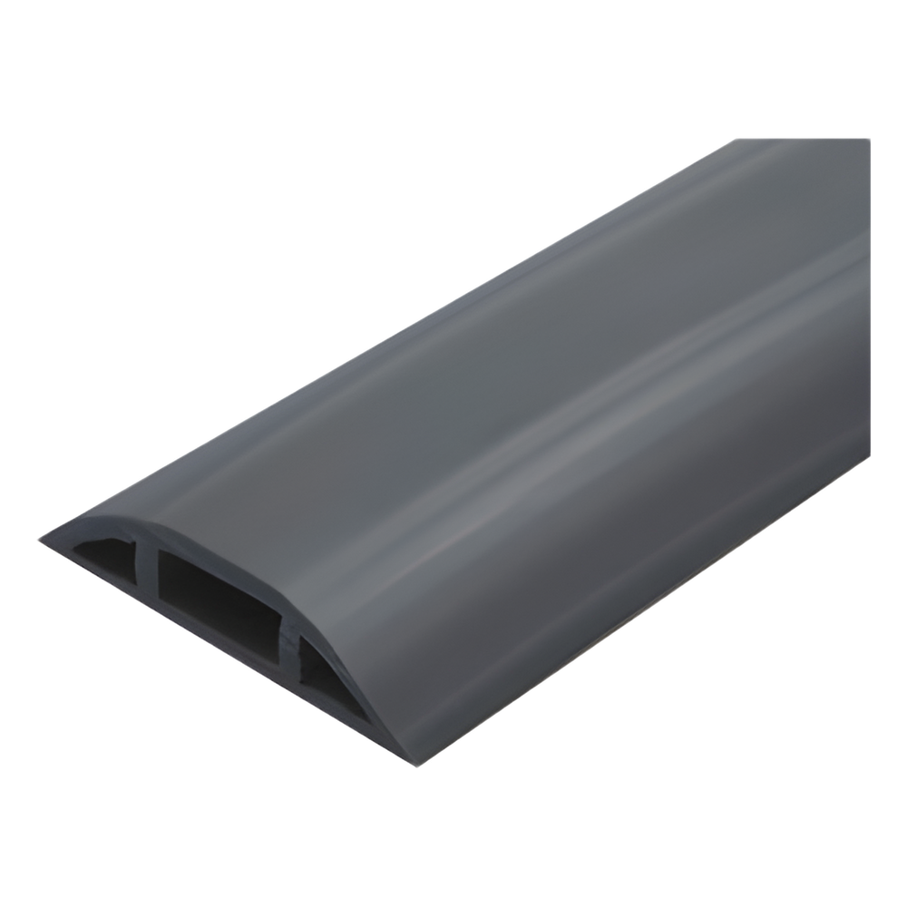 Canaleta flexible negra de PVC auto extinguible, para instalaciones eléctricas en piso ó zóclo (Rollo de 25mts.) (9300-05040)