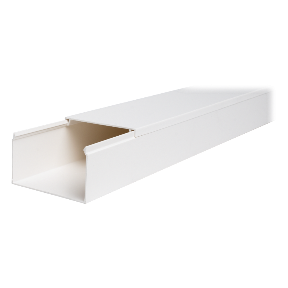 [TMK-4577] Canaleta TMK-4577 en PVC Blanco Autoextinguible: Solución Segura y Estética para Entornos Interiores, con Gran Capacidad de Resguardo de Cables, Medidas : 45 mm x 77 mm x 2.5 m (5500-01250)