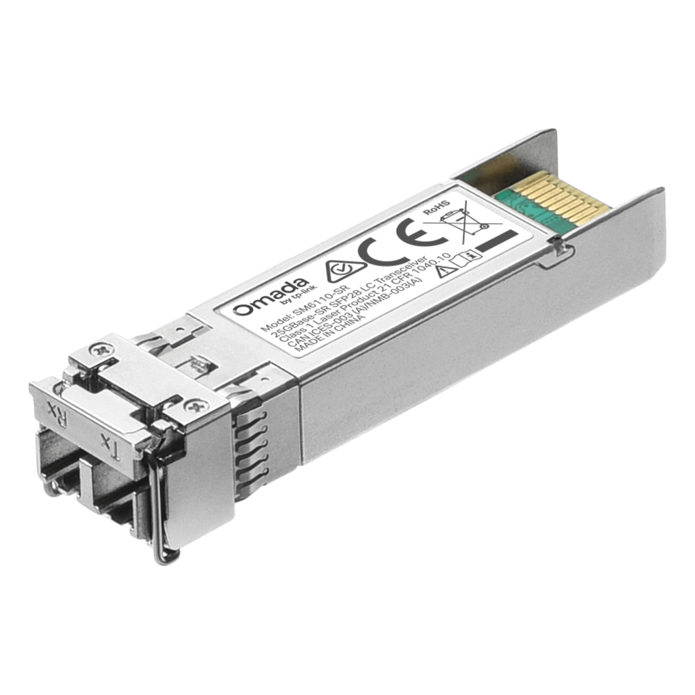 [SM6110-SR] Transceptor Omada SFP28 / 25GBASE-LR / 850 nm / Monomodo / LC Dúplex / 100 m / DDM / Hot-Swappable / Bajo Consumo 1.2 W / Compatible MSA
