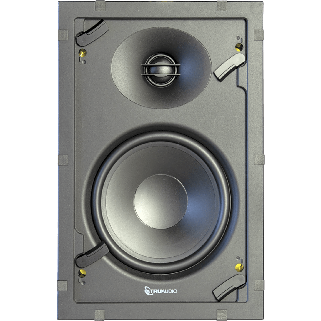 Altavoz In-Wall | 2 Vías | Woofer 6.5 in Polipropileno | Tweeter 1 in Seda | Potencia 120 W | Impedancia 8 Ohm | Sensibilidad 88 dB | Respuesta 42 Hz - 20 kHz | Rejilla Metálica sin Marco | Instalación sin Herramientas TruGrip