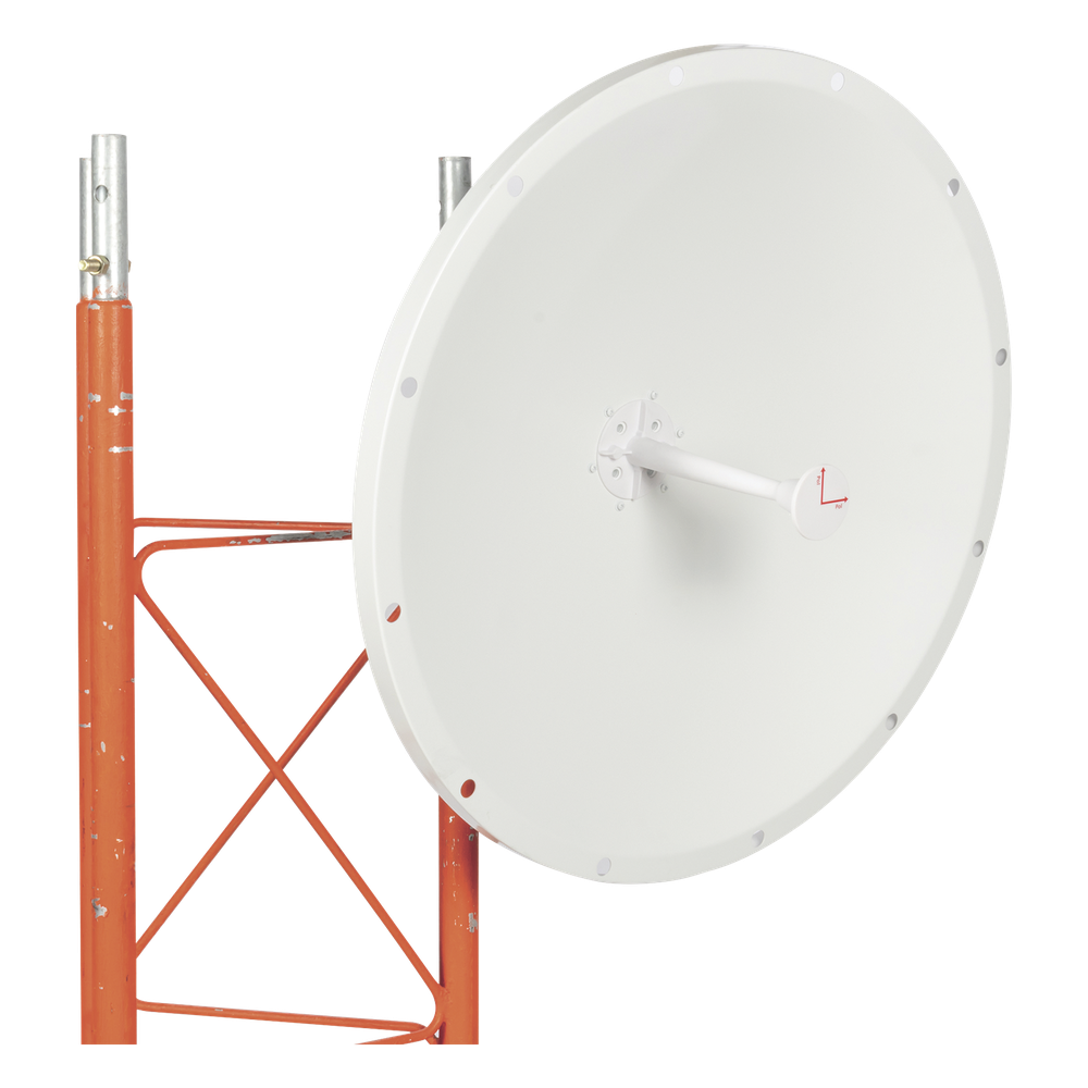 Antena Direccional con Frecuencia Extendida / 4.8 - 6.5 GHz / 28 dBi / Jumper incluido con conector N-Macho / Polaridad en 90º y 45º / Montaje incluido para torre o mástil