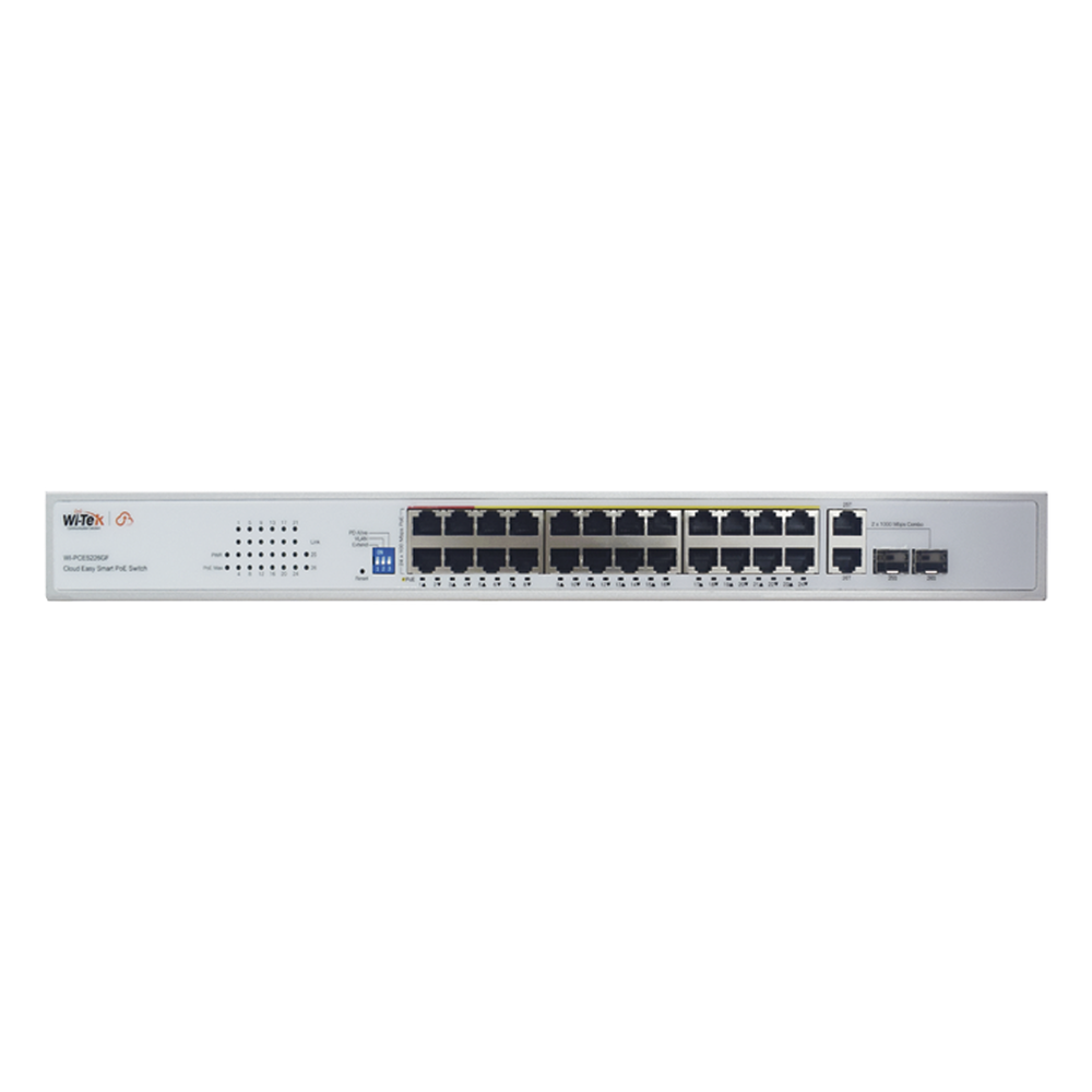 [WI-PCES226GF] Switch PoE (802.3af/at/bt) WI-TEK WI-PCES226GF – Hasta 250m
