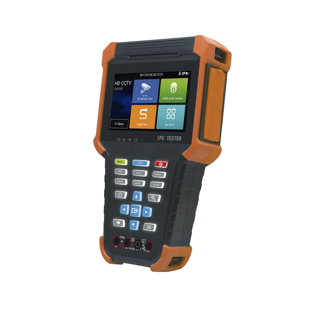 Tester de Video Profesional | Pantalla 4" Touch | Ideal para Camaras IP/ HD (TVI, CVI, AHD y CVBS) | 4K | H.265/H.264 | PoE | WiFi | Cable Tester | Multimetro Digital | Todo en Uno para tu CCTV.
