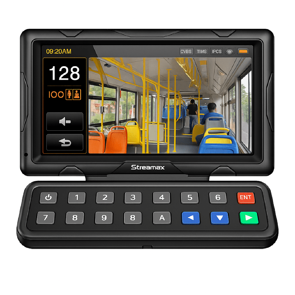 Panel de control dáctilar multifuncional con monitor de 7" para MDVR móvil Streamax - EPCOM XMRCP5