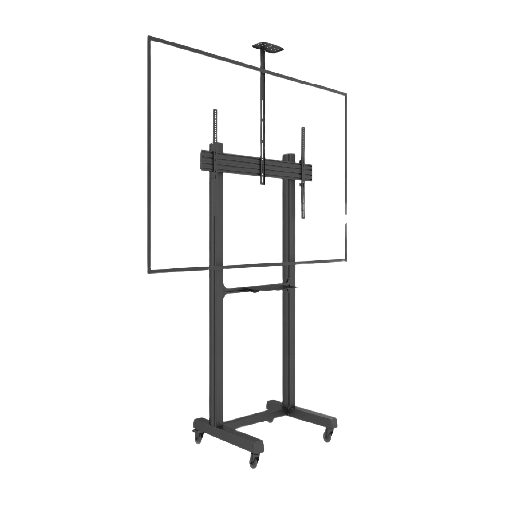 Montaje de Piso Movil para Pantallas de  65 in a 100 in | vesa 100 x 100 hasta 1000 x 600 | carga maxima soportada 120kg| Fabricado en aluminio y acero
