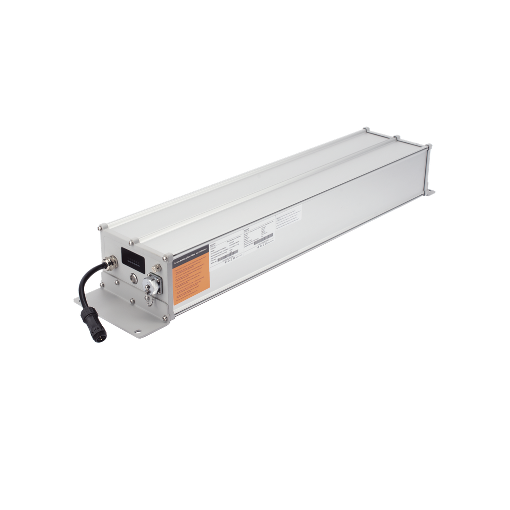 Bateria de Ion-Litio para Videovigilancia 1280 Wh,  100Ah,  Controlador Incluido, Conexion Directa a Panel Solar y Salida de 12 Vcc o 24 Vcc
