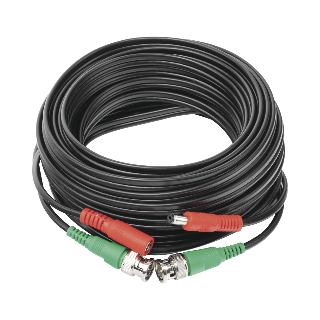 Cable Coaxial (BNC RG59) + Alimentación / SIAMES / 10 Metros (32.81 Pies) / 100% Cobre / Para Cámaras 4K / Uso Interior y Exterior - EPCOM POWERLINE DIY-10M-HD