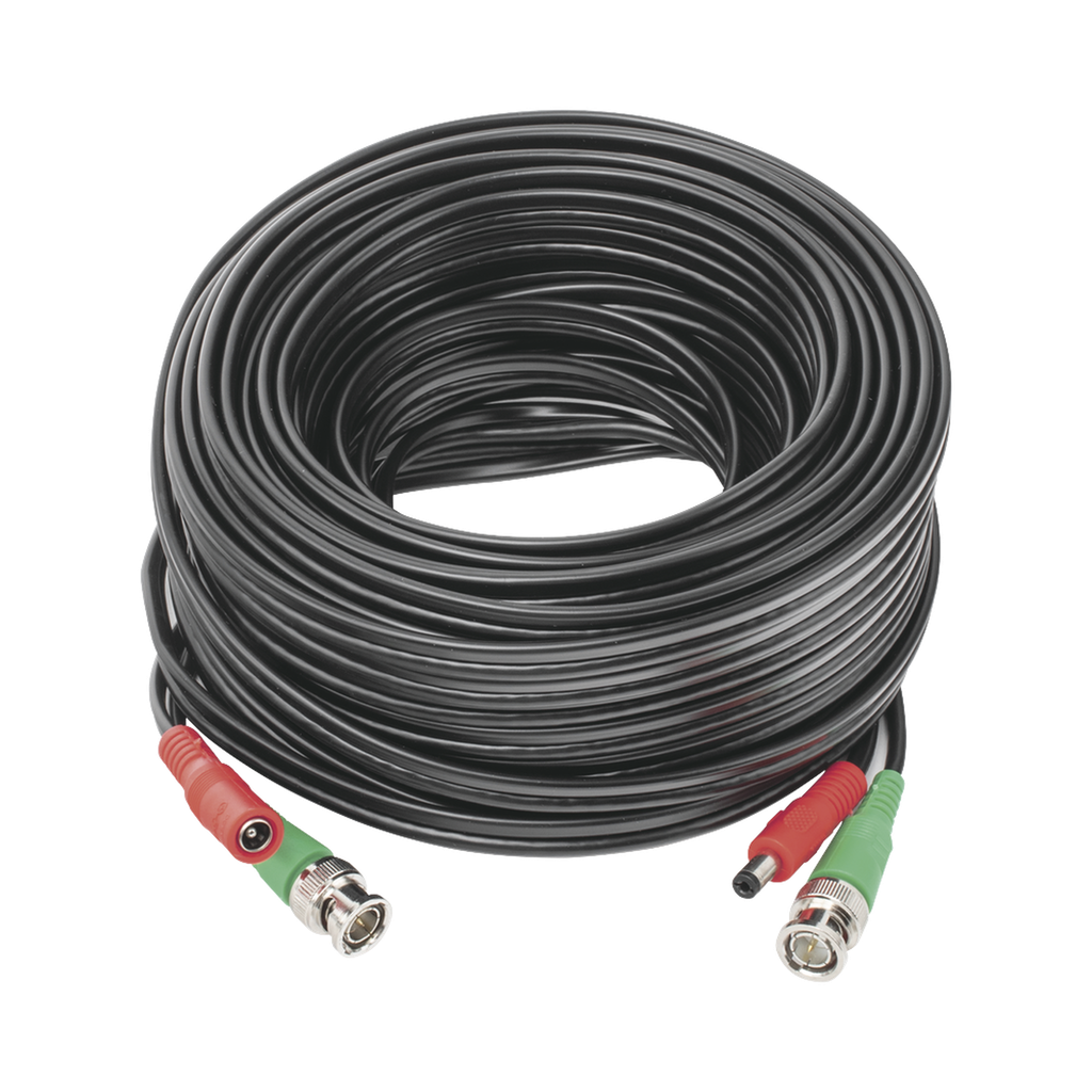 Cable Coaxial (BNC RG59) + Alimentación / SIAMES / 20 Metros (65.62 Pies) / Aleación Cobre + Aluminio CCA / Para Cámaras 4K / Uso Interior y Exterior - EPCOM POWERLINE DIY-20M-4K