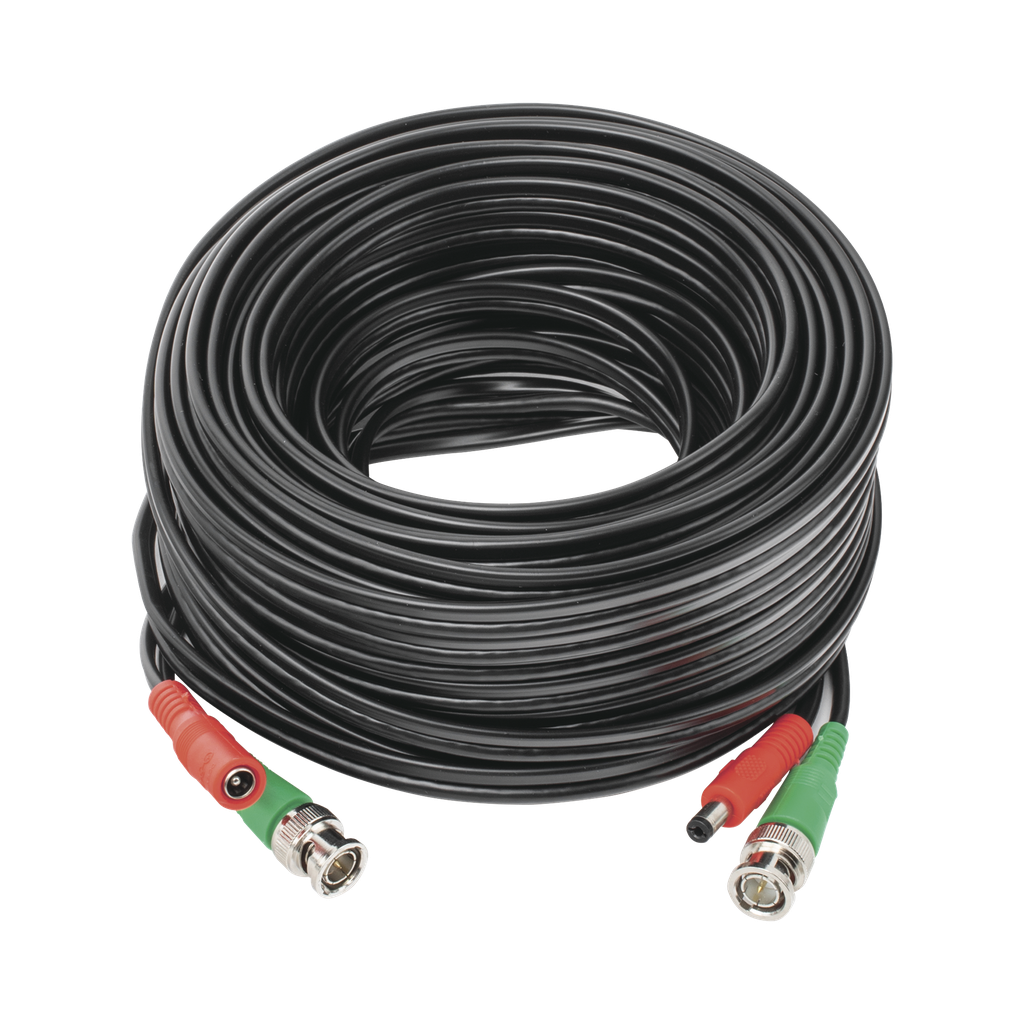 Cable Coaxial (BNC RG59) + Alimentación / SIAMES / 20 Metros (65.62 Pies) / 100% COBRE / Para Cámaras 4K / Uso Interior y Exterior - EPCOM POWERLINE DIY-20M-HD