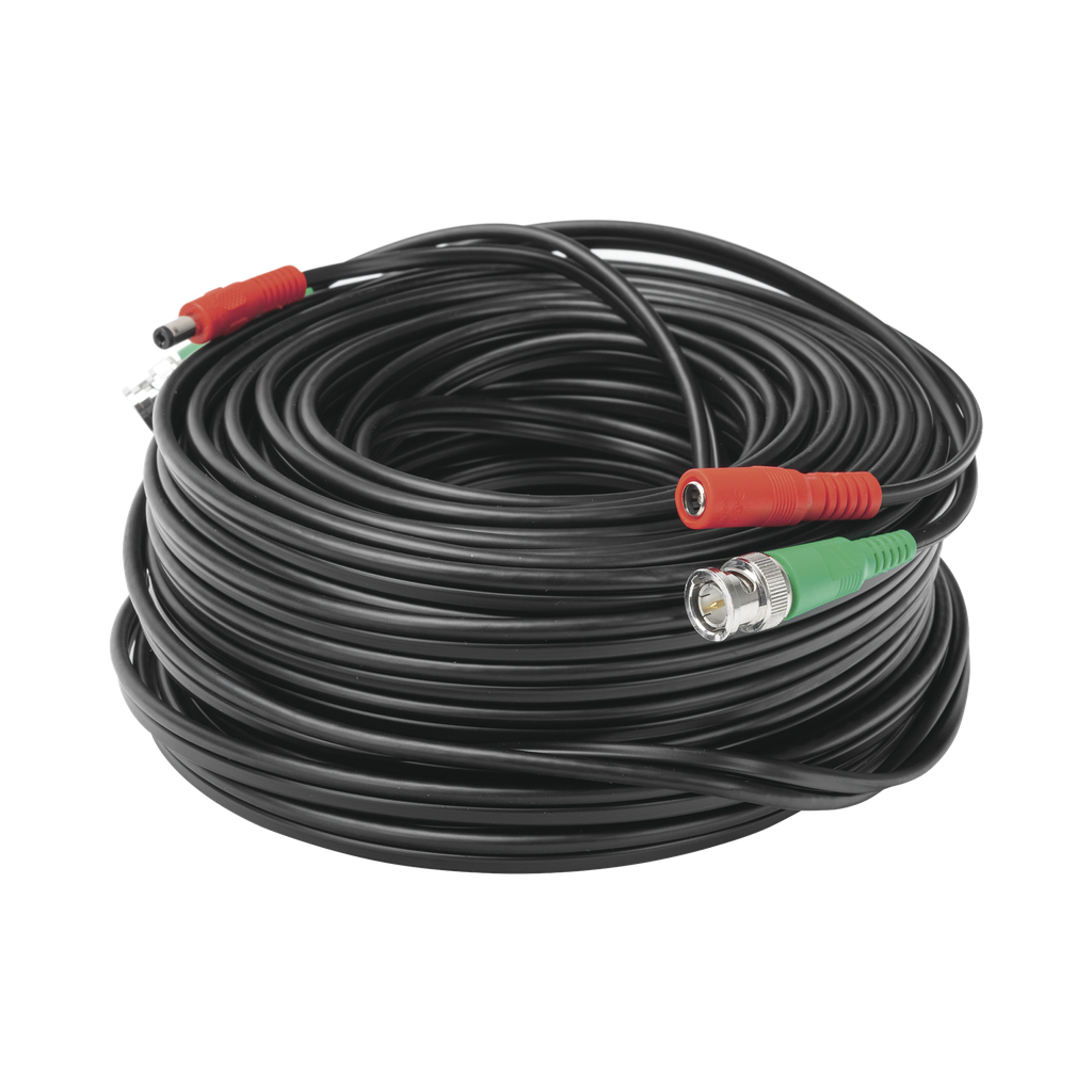 Cable Coaxial (BNC RG59) + Alimentación / SIAMES / 30 Metros (98.43 Pies) / 100% COBRE / Para Cámaras 4K / Uso Interior y Exterior - EPCOM POWERLINE DIY-30M-HD