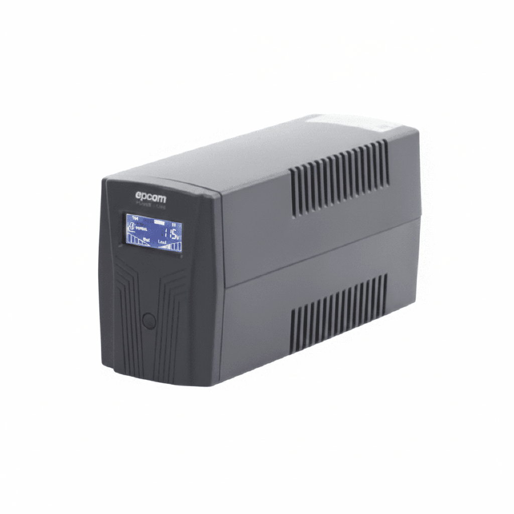 UPS de 850VA/510W / Topología Línea Interactiva / Entrada y Salida 120 Vca / Clavija NEMA 5-15P / 6 Tomas NEMA 5-15R / Sin RJ11 ni RJ45 - EPCOM POWERLINE EPU850LCD