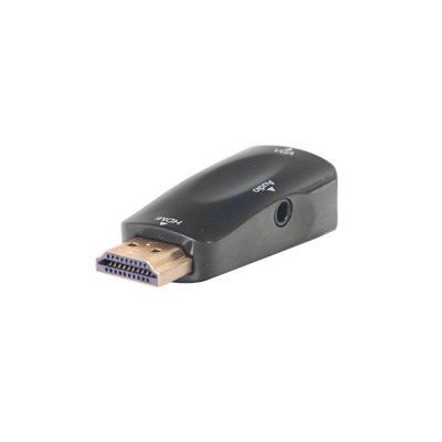 Adaptador (Convertidor) HDMI a VGA / HDMI Macho a VGA Hembra / Resolución 1920x1080 @ 60Hz / Adaptador de Audio de 3.5 mm / Chapado en Níquel - EPCOM POWERLINE HDMI-VGA