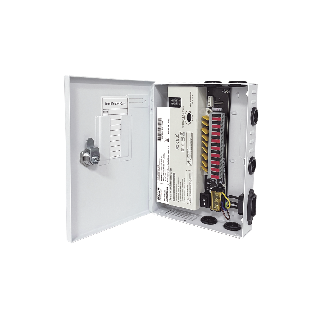 Fuente / 11-15 V / 9 canales / 16 A / Alta tecnología en seguridad / Doble ventilador / Hasta 1.8 Amperes por Salida / Filtro de ruido por canal / Diseño de alta gama. - EPCOM POWERLINE NXP9DC16HD