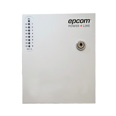 Fuente de Poder Profesional de 24 Vca @ 8 Amper / Soporta 8 Cámaras / Voltaje de Entrada 110 Vca - EPCOM POWERLINE PLK-24-AC-8A