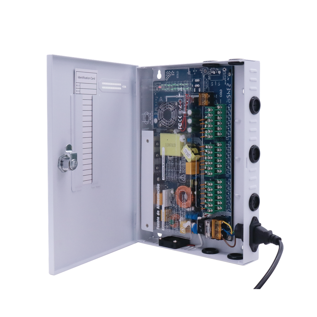 Fuente PREMIUM / 11-15 V / 18 canales / 20 A / Alta tecnología en seguridad / Doble ventilador / Hasta 1.8 Amperes por Salida / Filtro de ruido por canal / Diseño de alta gama. - EPCOM POWERLINE XP18DC20HD