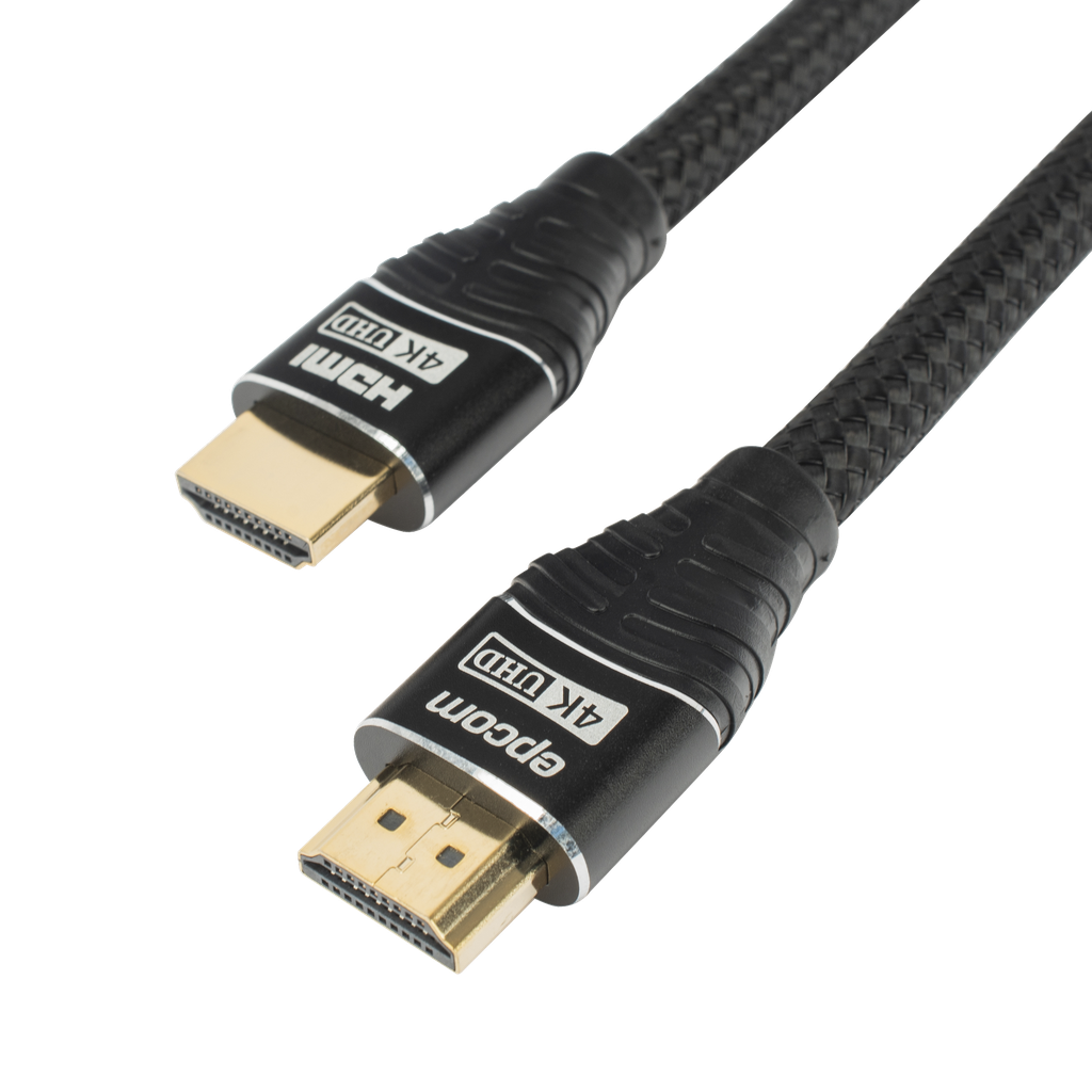 Cable HDMI de 3 Metros (9.84 Pies) | Alta Definición | Longitud | Versión 2.0 | Alta Velocidad 18Gbps | 4K@60Hz | Conectores Chapados en Oro | Tipo Redondo - EPCOM PROAUDIO EP-RH-4K-3M