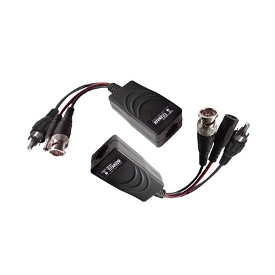 Kit de transceptores activos, envía alimentación 12V/24Vcc/AC, video y audio a una distancia de hasta 150 m en 4K para aplicaciones de video por UTP Cat 5e / 6 en alta definición. - EPCOM TITANIUM TT-101-PVA-TURBO
