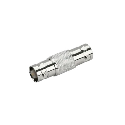 Adaptador Tipo Barril para 75 Ohm, de Conector BNC Hembra a BNC Hembra, Niquel/ Oro/ Teflon.