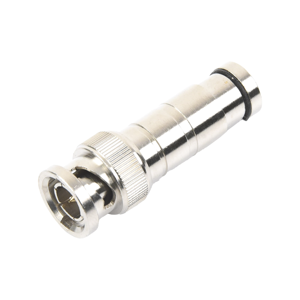 Conector BNC Macho en 75 Ohm, de Compresión Axial para Cable Coaxial RG-59/U, Níquel/ Oro/ Politetrafluoroetileno. - EPCOM TITANIUM TT-RG-16