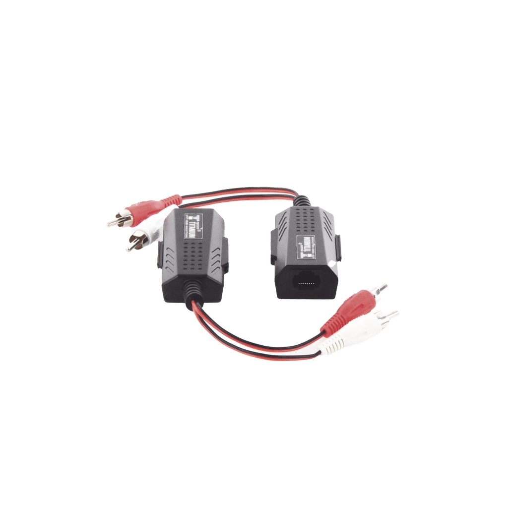 Balun Extensor de Audio Analogo Estereo RCA a RJ45 / Distancia 800 Metros (2625 Pies) / Cable CAT5-6 / Conector 100% Cobre / Protección TVS, Calidad Premium - EPCOM TITANIUM TT2001A