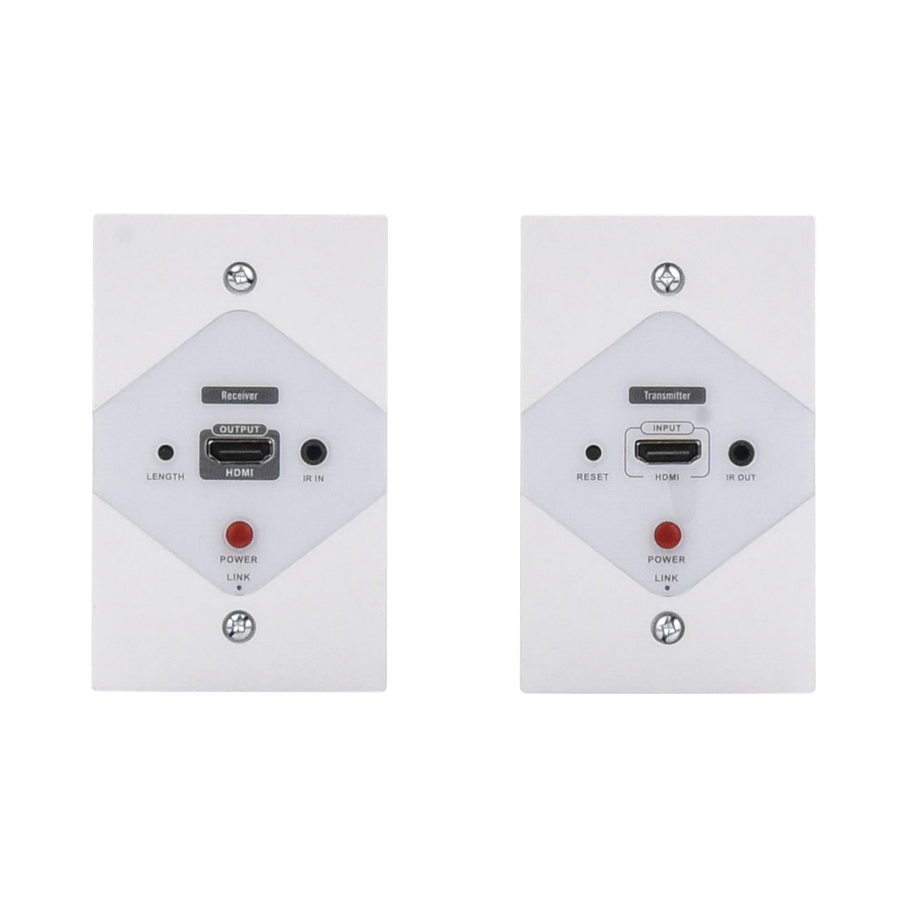 Kit Extensor HDMI en PLACAS DE PARED para distancias de 40 metros / Resolución 1080P @ 60 Hz / Cat 6/6A/ 7 / HDR/ Cero Latencia / Soporta Control Remoto / Placa de pared de 2.74 x 4.49" (tamaño estándar de EE.UU.). - EPCOM TITANIUM TT372W