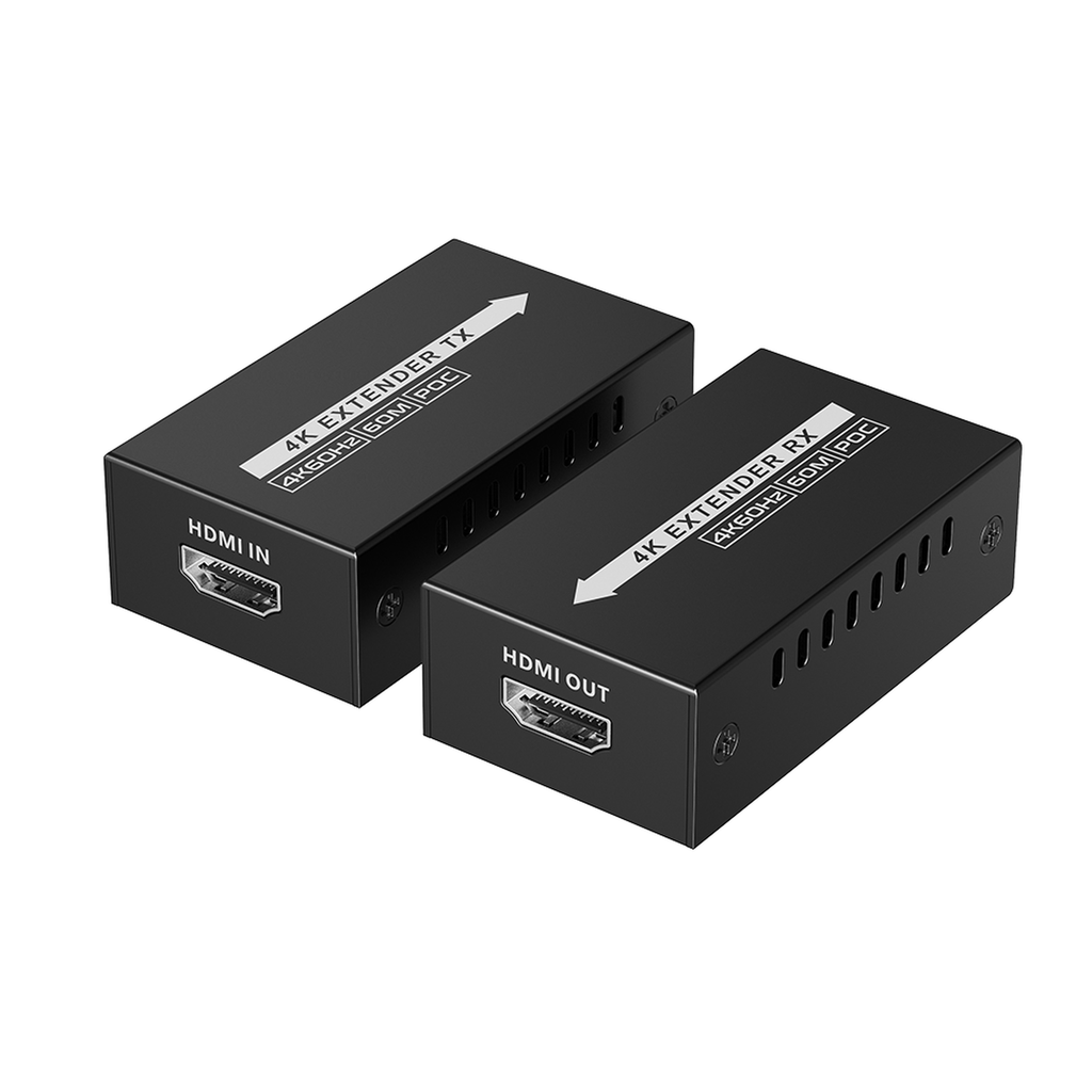 Kit extensor HDMI de tamaño mini | 4K60Hz a 60 metros | Solo requiere alimentación TX | Sobre CAT6/CAT6A/CAT7 | - EPCOM TITANIUM TT672MINI