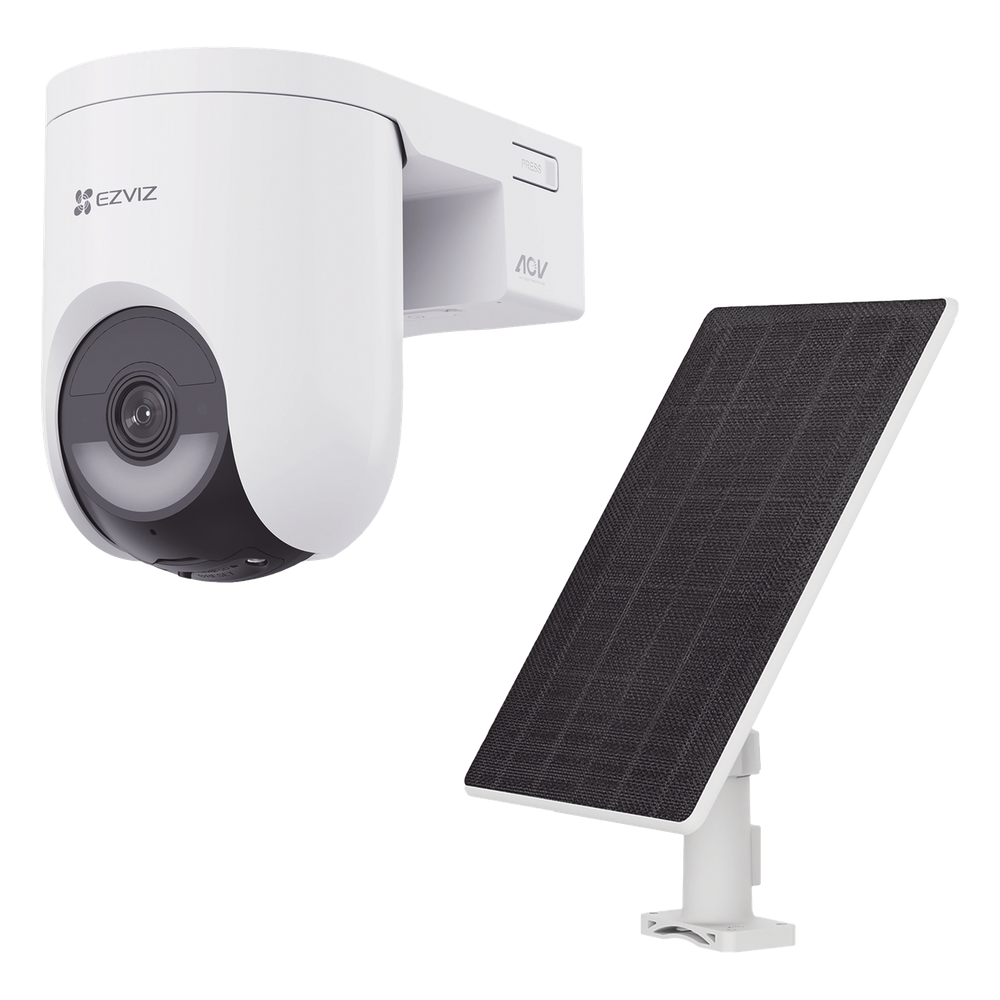 Kit Cámara PT 4G y Wi-Fi / 2K+ (4Megapixel) / IA Detección Humano-Vehiculo / Color Nocturno / Batería 5200 mAh / IP65 / Incluye Panel Solar 5W IP65 - EZVIZ CSHB8C-SP-4G-W