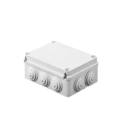 Caja de derivación de PVC Auto-extinguible con 10 entradas, tapa atornillada, 190 x 140 x 70 MM, Para Exterior (IP55) - GEWISS GW-44-007