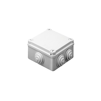 Caja Estanca de PVC Para Derivación y Conexión, 10 Entradas, Tapa con Tornillo de 1/4" de Vuelta, 150x110x70 mm (Írea interna), Uso Exterior IP55, Material que no Propaga el Fuego y Libre de Hálogenos - GEWISS GW-44-026