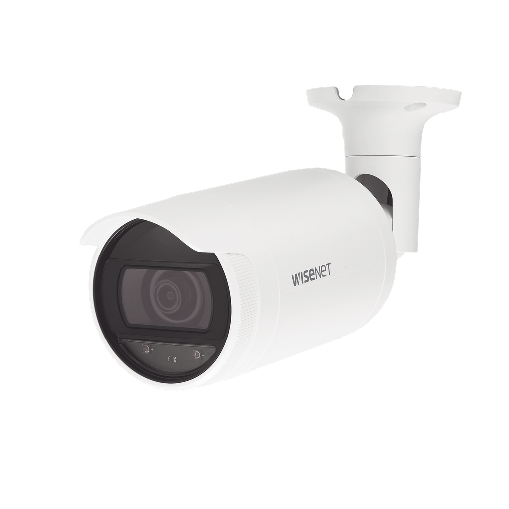 Cámara IP Tipo Bala 4 Megapíxel / Lente 4mm / IR 25M / WDR 120db / IP66 / H.265 & WiseStream / modo pasillo / POE 802.3af - HANWHA VISION AN-OL7022R