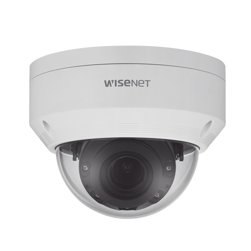 Cámara IP Tipo Domo Antivandálico 2 Megapíxel / Lente 3.3 a 10.3mm / IR 30M / WDR 120db / IP66 / IK10 / H.265 & WiseStream - HANWHA VISION ANV-L6082R