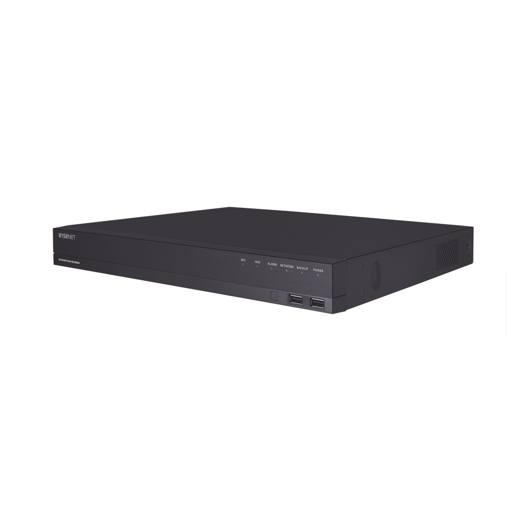 NVR 16 canales grabacion hasta 8MP / H.265 / P2P Wisenet / 16 puertos PoE Plug and Play / 80 Mbps para grabacion. - HANWHA VISION ARN-1610S