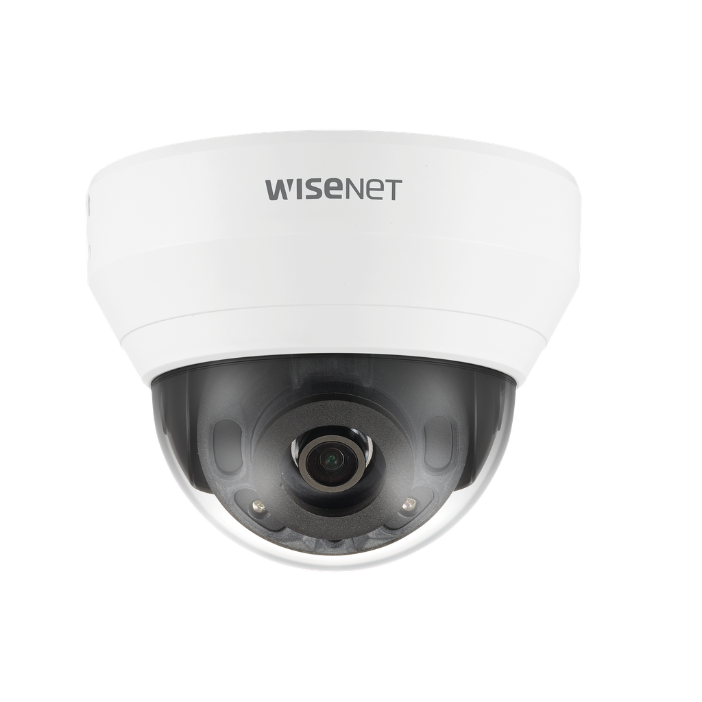 Cámara IP Tipo Domo Interior 2 Megapíxel / Lente 4mm / IR 20M / WDR 120db / H.265 & WiseStream / Micrófono Interconstruido - HANWHA VISION QND-6022R
