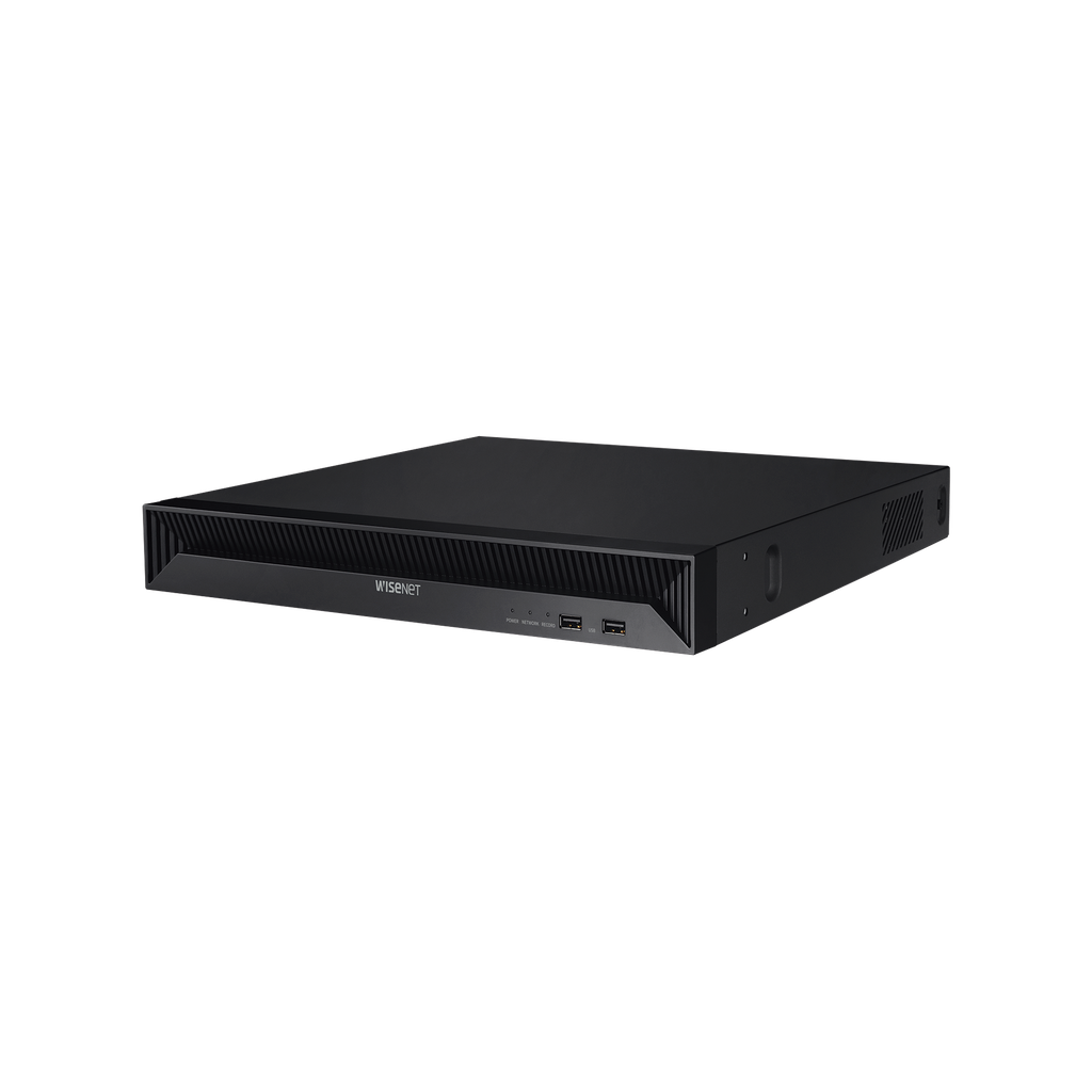 NVR 8 Megapíxel / 16 canales / H.265 / P2P Wisenet / 16 puertos PoE / 128Mbps - HANWHA VISION QRN-1630S