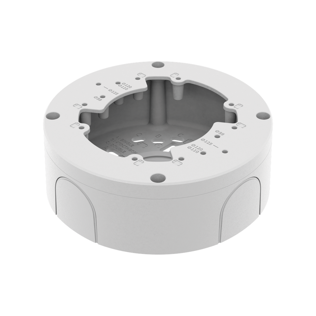 Caja de conexion para tipo Domo y Flat-eye Hanwha  QNE-8011R, QNE-8021R, QND-6011, QNV-C8083R, QNV-C9083R