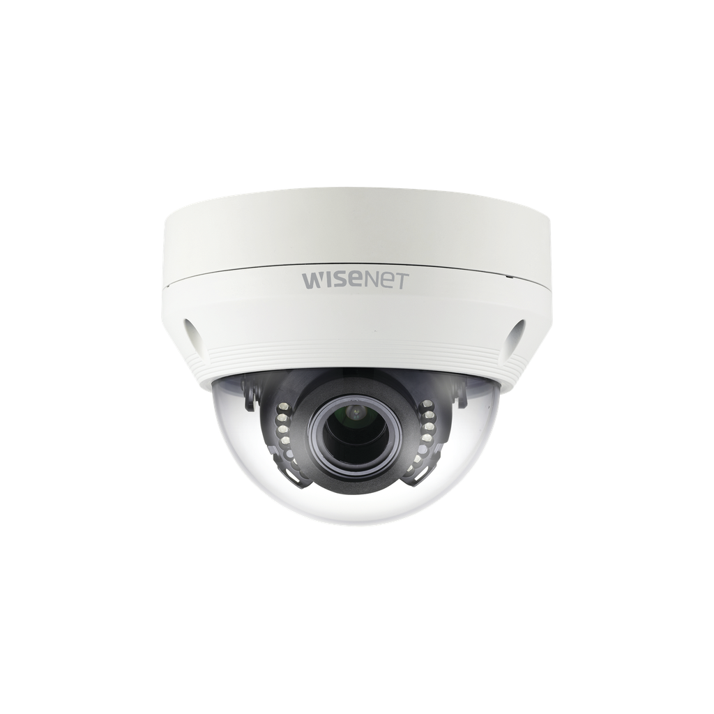 Cámara Domo AHD/CVBS Híbrida Antivandálica 1080p / Lente Varifocal 3.2 a 10mm / IR 30M / DWDR / IP66 - HANWHA VISION SCV-6085R