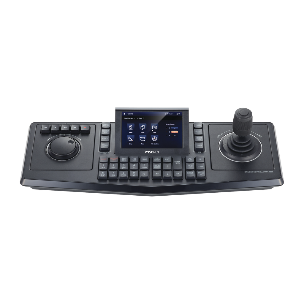 Controlador de domos PTZ y Camaras IP Wisenet, con pantalla LCD touch screen de 5"