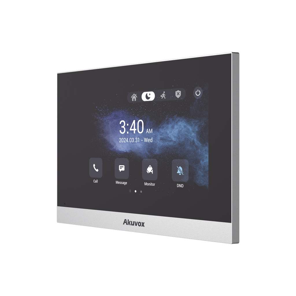 Monitor ANDROID / Soporta APP Android / Pantalla Touch Screen LCD 7" / WiFi / Punto WIFI / Bluetooth / PoE / SIP / 8 Entradas de Alarma / 1 Salida de Relé / Comunicación con App de Familiares / Administración 100 % en la Nube - AKUVOX C316W