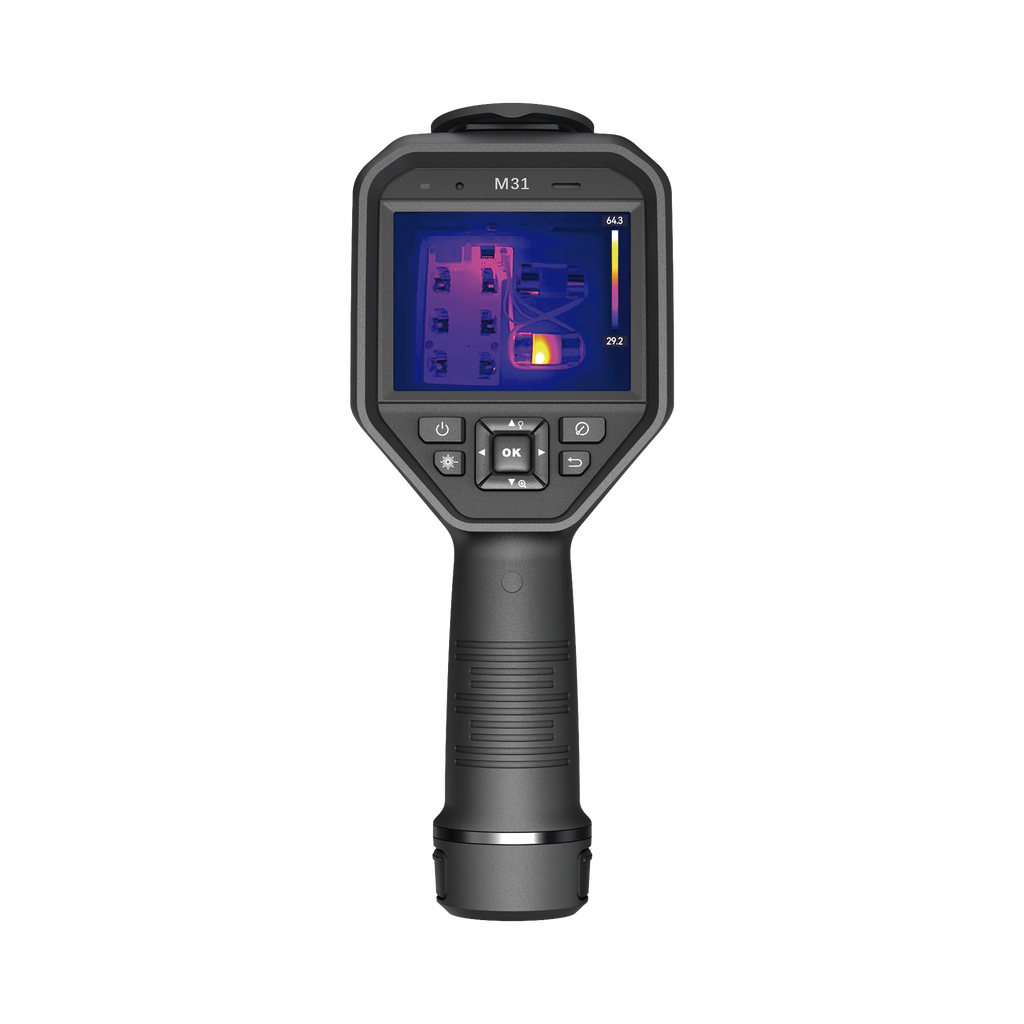 M31 - Cámara Termográfica Portátil Dual / Lente Térmico 9.7 mm (384 x 288) / Lente Í“ptico (8 Megapixel) / WiFi / IP54 / Ranura MicroSD hasta 64 Gb / Hasta 5 Horas de Funcionamiento Continuo - HIKMICRO HM-TP23-7QF-W-M31