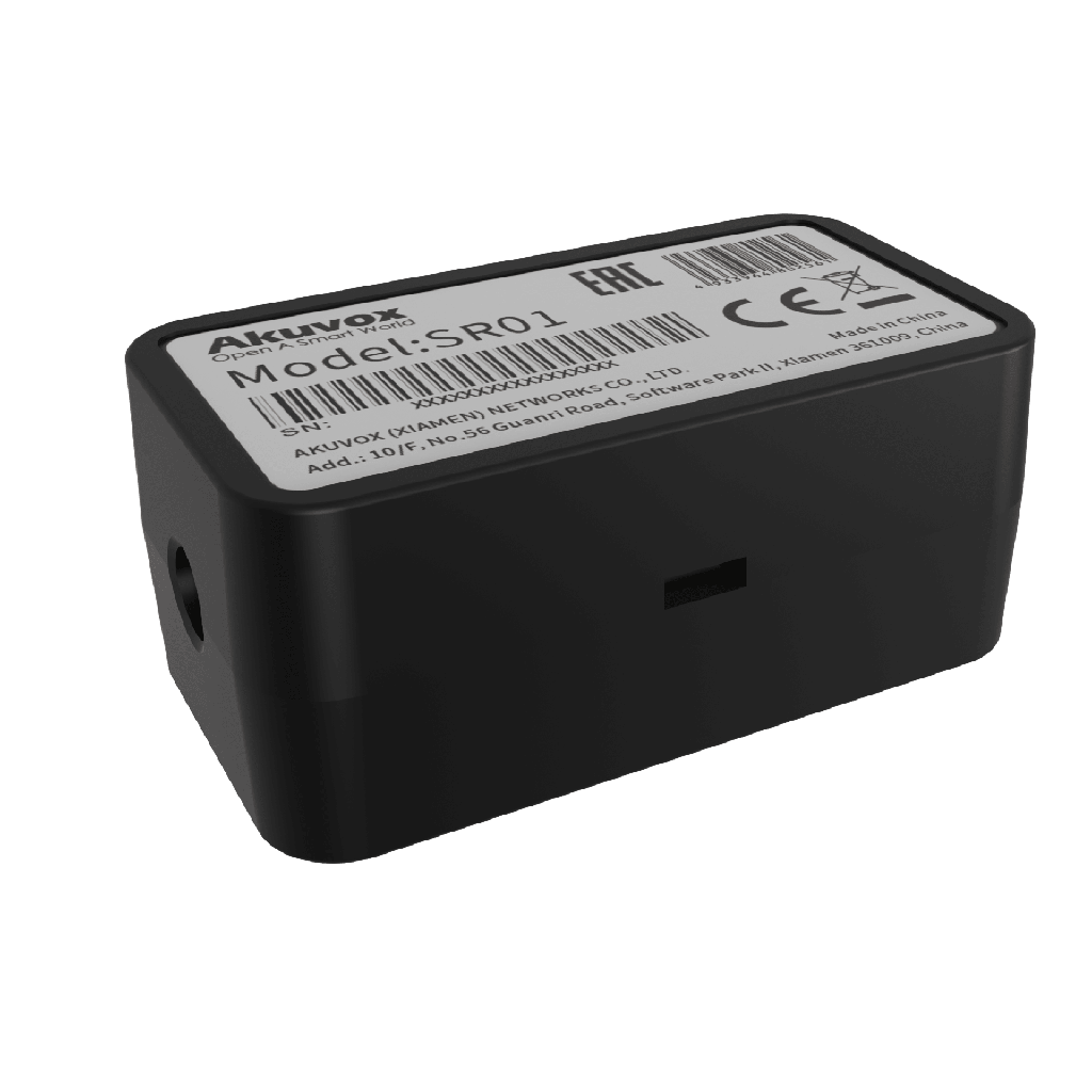 Relevador RS-485 Para Control de Puerta / Protección Contra Vandalismo / Compatible Con Frente de Calle AKUVOX / Agrega Una Puerta al Frente de Calle / Comunicación Encriptada / Compacto / Instalación en Cajas Estándar - AKUVOX SR01
