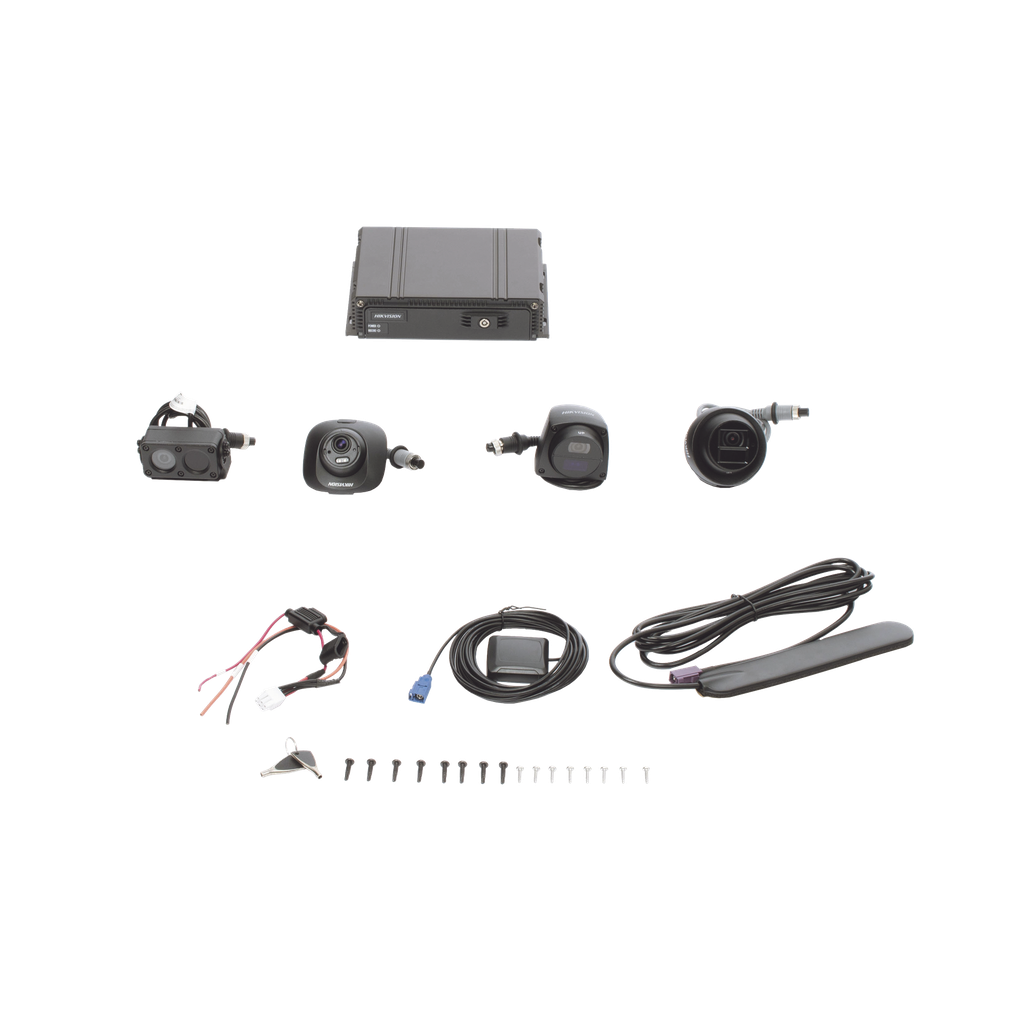 Kit DVR Movil 1080P / Incluye 4 Camaras TURBOHD 1080P / Modulo 4G y GPS / Soporta Memoria SD / Visualizacion por Hik-Connect Teams